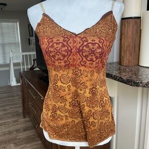 Women's Vintage Y2K Cami Tank Boho Velvet Fairy Grunge SizeM-  L